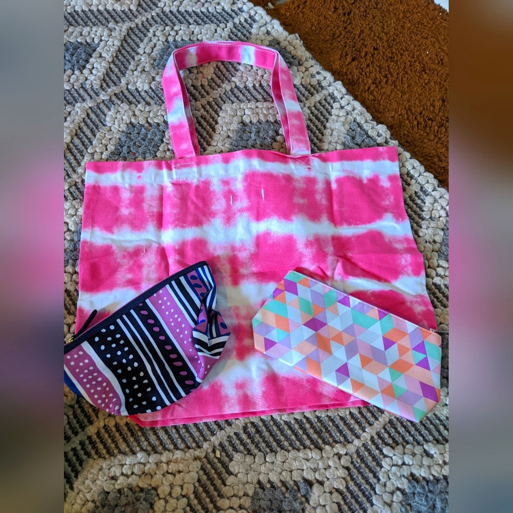 Tote Bag With 2 Pouches